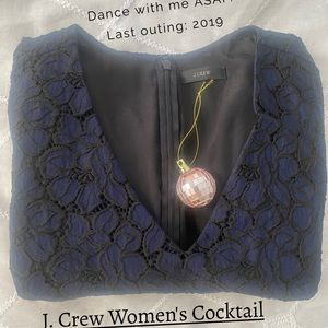 J. Crew Lace Cocktail Dress in Black/Navy Blue